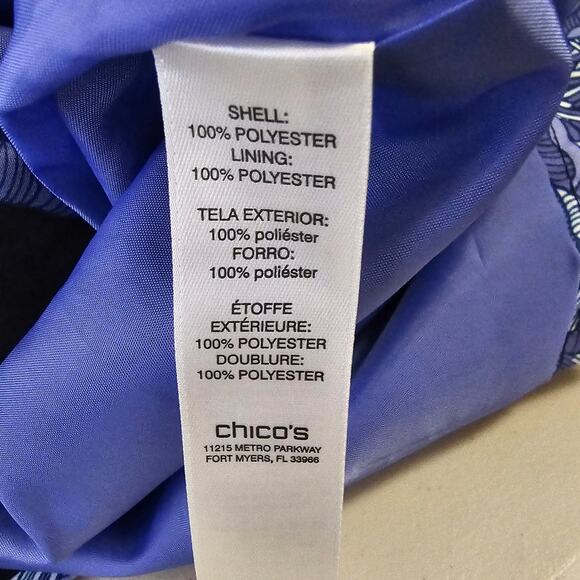 Chico's Women's High Seas Floral Jacket Size XL 16 Full Zip Lightweight Layering - Picture 7 of 10